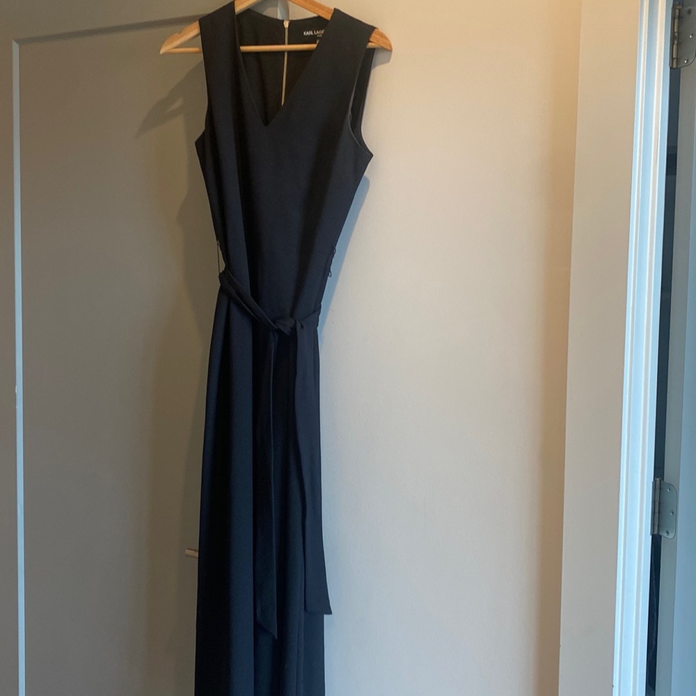 Ankle length Karl Lagerfeld wide-legged black jumpsuit